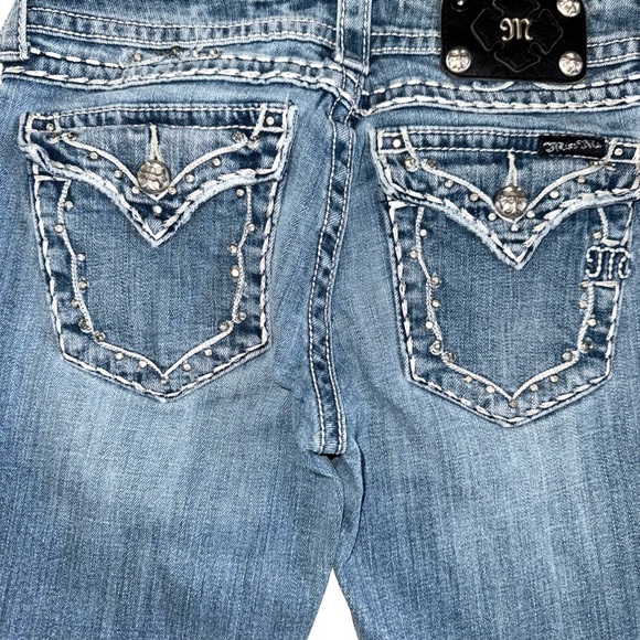 Miss Me Denim - Miss Me Signature Ankle Skinny Jeans 29 Bling Pocket Mid Rise Stretch Y2K